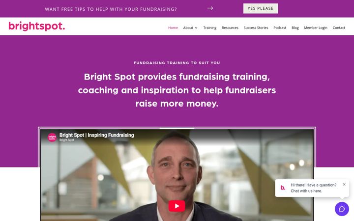 Screenshot of brightspotfundraising.co.uk