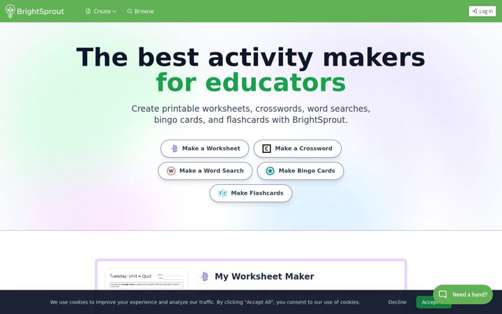 Screenshot of brightsprout.com