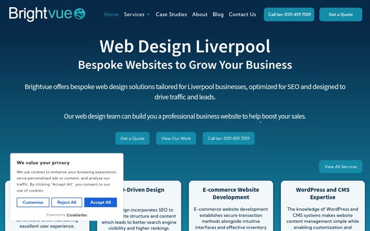 Screenshot of brightvue.co.uk