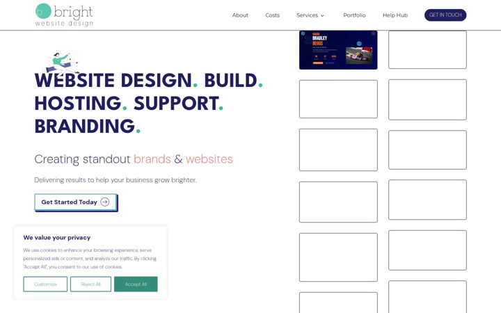 Screenshot ta' brightwebsitedesign.co.uk