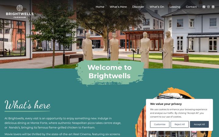 Screenshot of brightwells-farnham.com