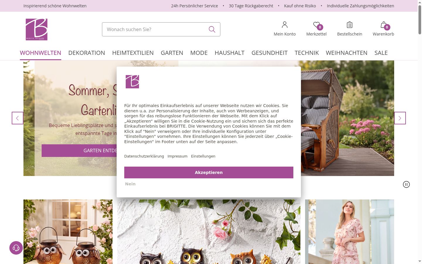 Screenshot of the consent banner shown before any interaction