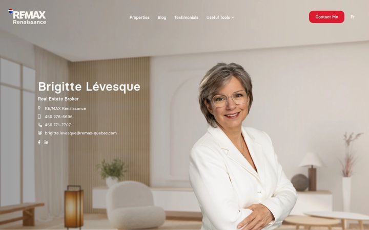 Screenshot of brigittelevesque.ca