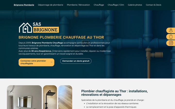 Screenshot of brignone-plomberie.fr