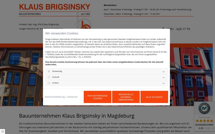 Screenshot of brigsinsky.de