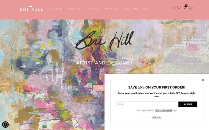 Screenshot of brihillcreative.com