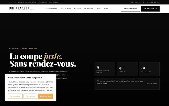 Screenshot of briisbarber.fr