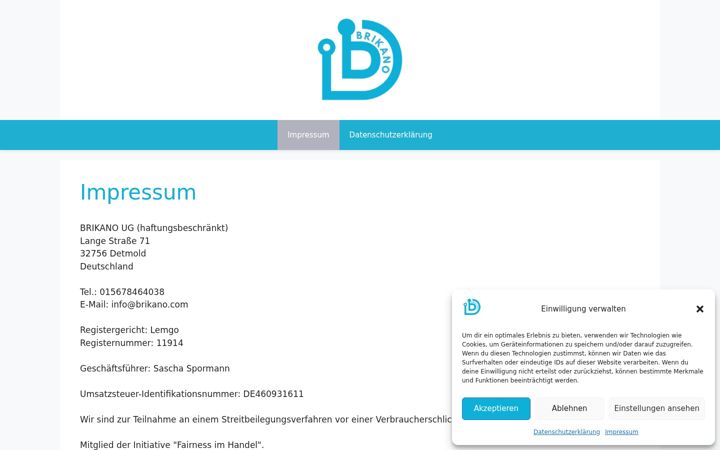 Screenshot of brikano.com