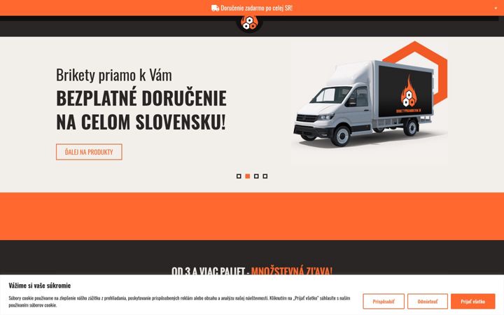 Screenshot of briketypriamokvam.sk