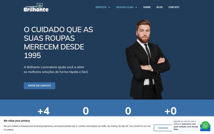 Screenshot of brilhantelavanderia.com.br