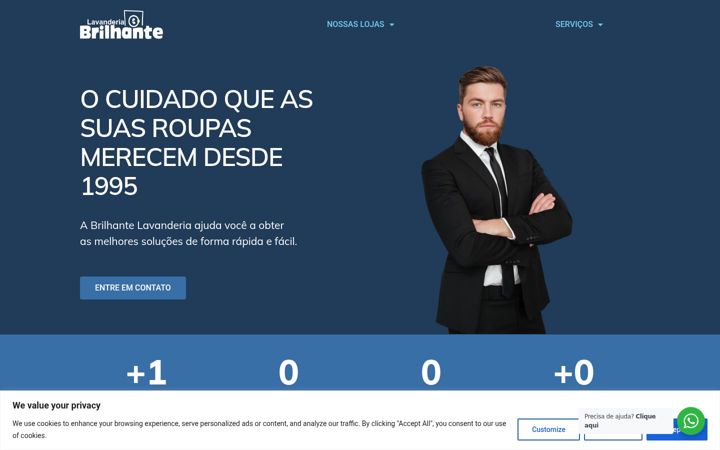 Screenshot of brilhantelavanderia.com