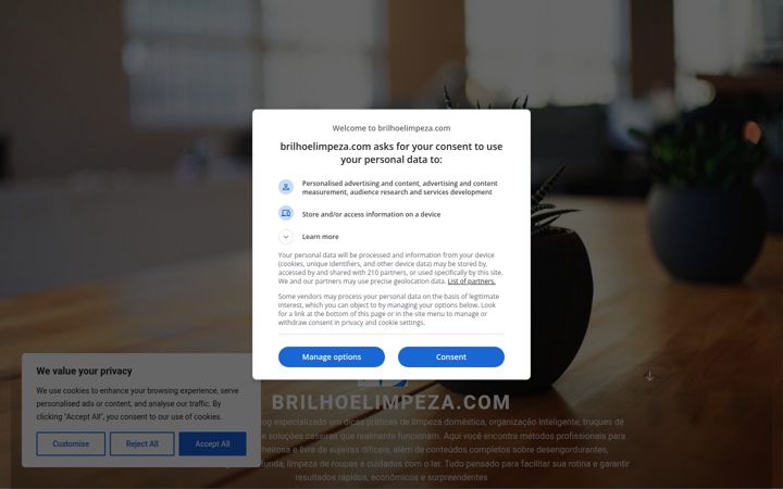 Screenshot of brilhoelimpeza.com