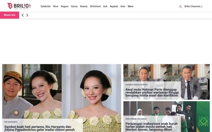 Screenshot of brilio.net