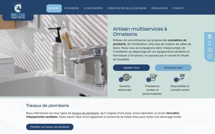 Screenshot of brilleau-plomberie.fr