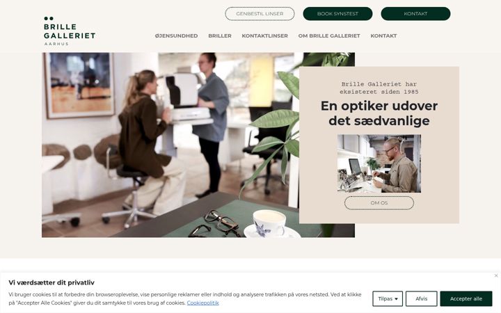Screenshot of brillegalleriet.dk