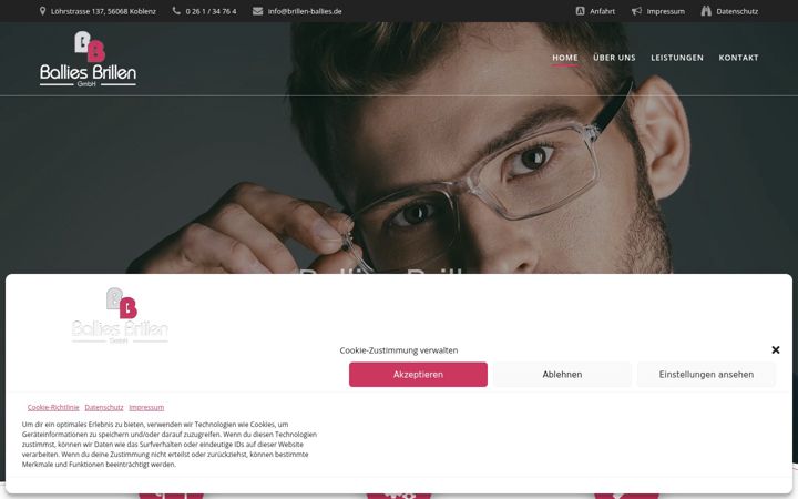 Screenshot of brillen-ballies.de