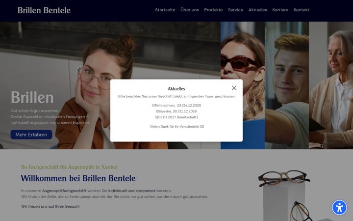 Képernyőkép: brillen-bentele.de