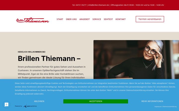 Screenshot of brillen-thiemann.de