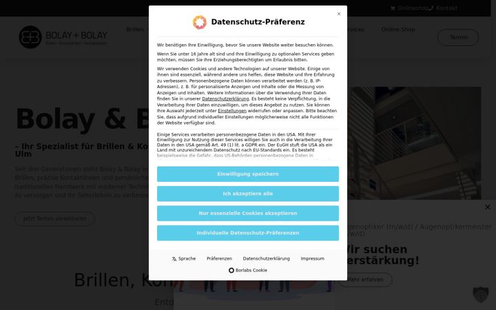 Screenshot of brillengalerie-bolay.de