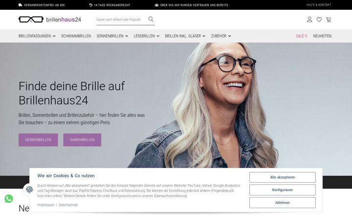 Snimka zaslona za brillenhaus24.de