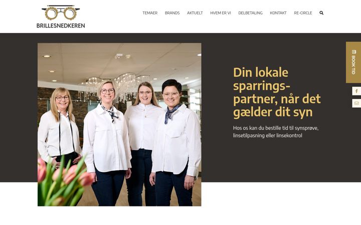 Skærmbillede af brillesnedkeren.dk