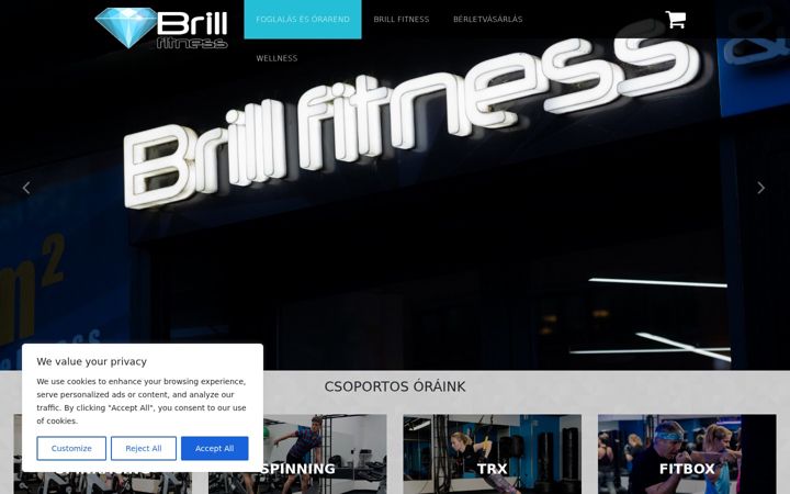 Екранна снимка на brillfitness.hu