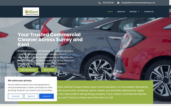 Screenshot of brilliantcommercialcleaning.co.uk