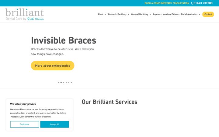 Screenshot ta' brilliantdentalcare.co.uk