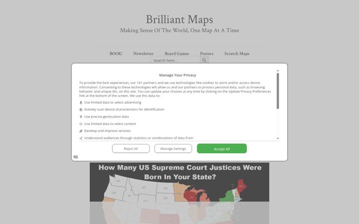 Screenshot of brilliantmaps.com