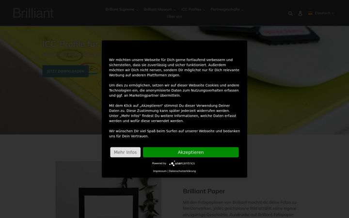 Screenshot of brilliantpaper.eu
