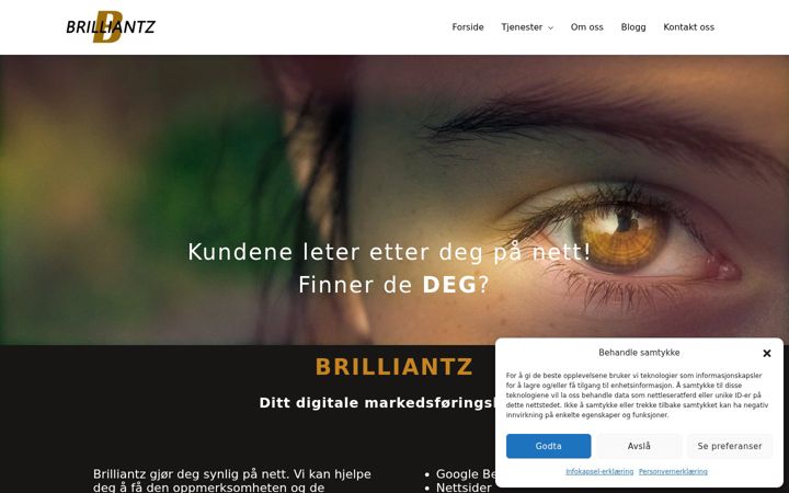 Screenshot of brilliantz.no