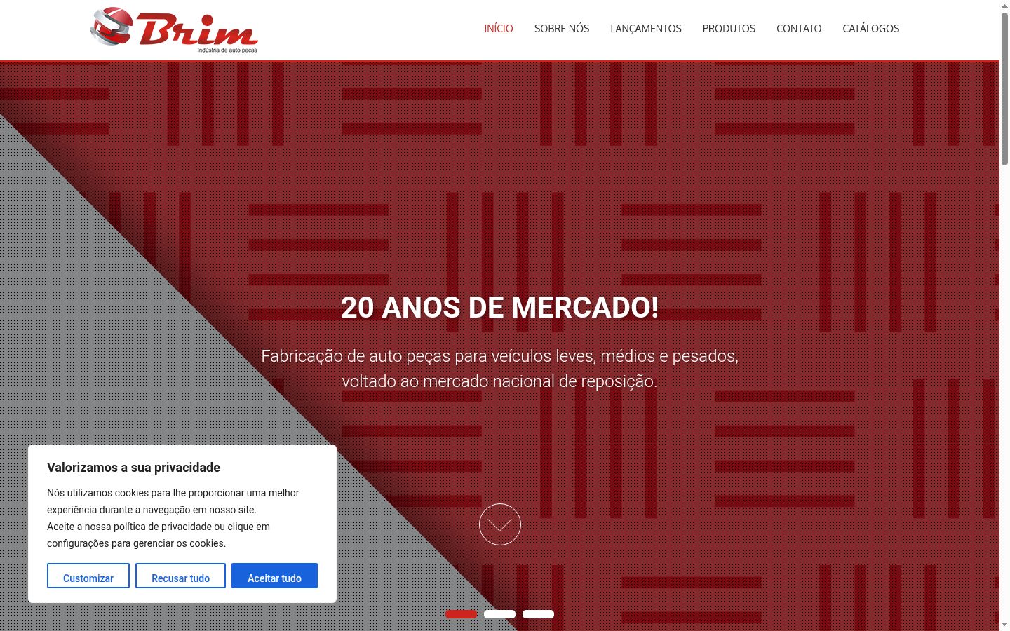 Screenshot of the consent banner shown before any interaction