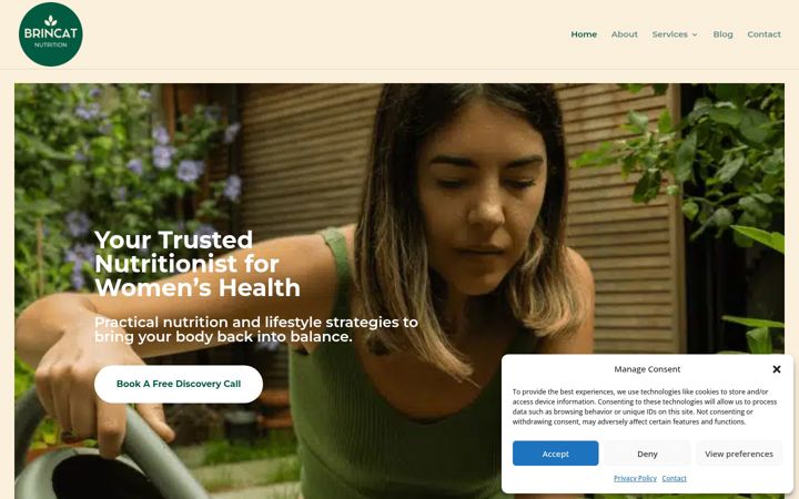 Screenshot of brincatnutrition.com