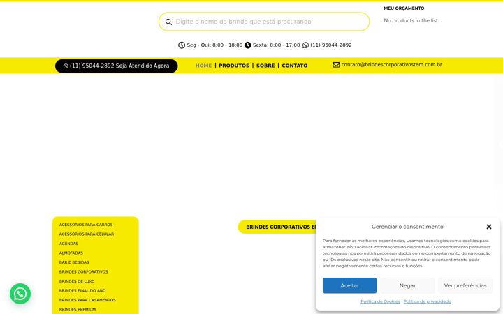 Posnetek zaslona brindescorporativostem.com.br
