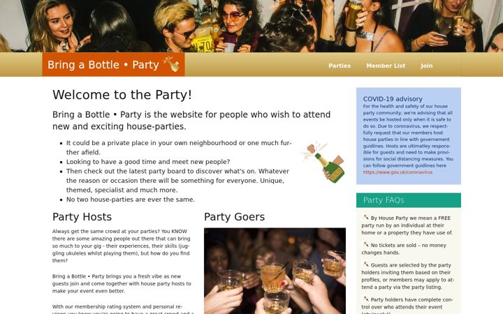 Screenshot of bringabottle.party