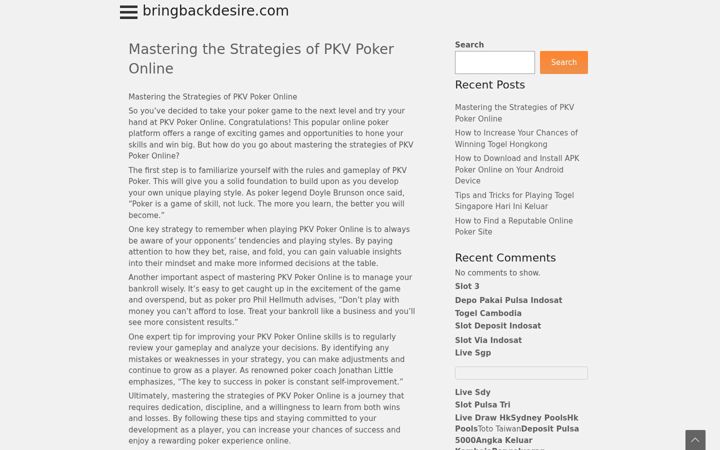 Screenshot of bringbackdesire.com