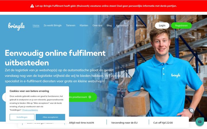 Screenshot ta' bringle.nl