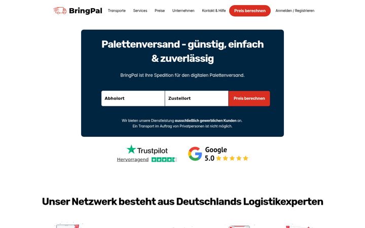 Screenshot of bringpal.com