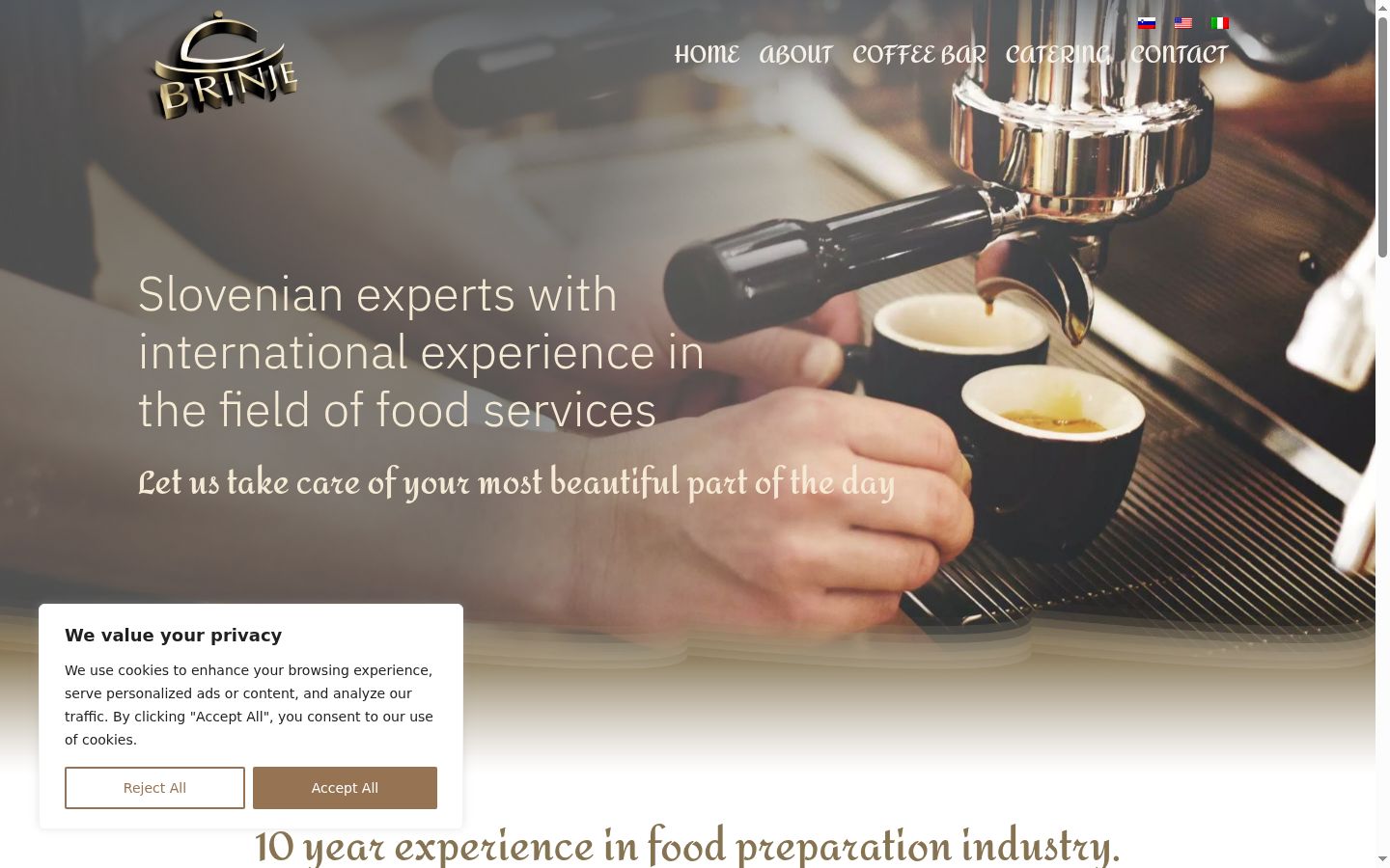 Screenshot of the consent banner shown before any interaction