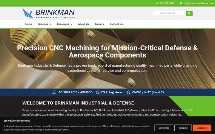 Screenshot of brinkmandefense.com