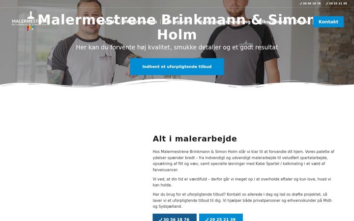 Screenshot of brinkmannogholm.dk