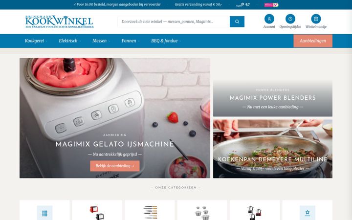 Screenshot of brinkmanskookwinkel.nl