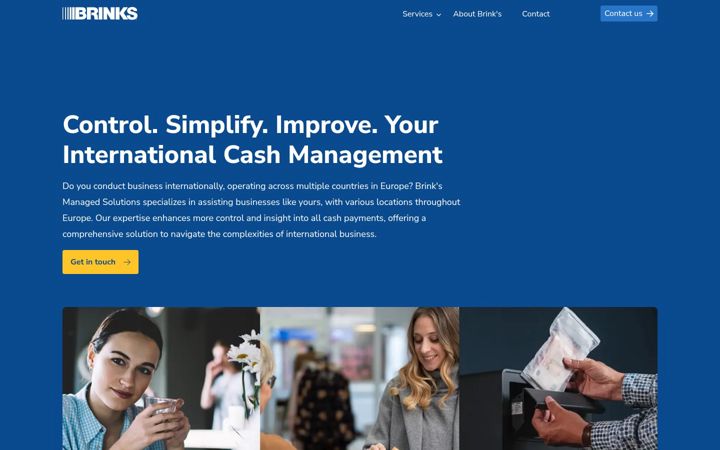 Skärmbild av brinks-international.com