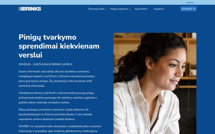 Screenshot of brinks.lt
