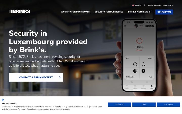 Screenshot of brinks.lu