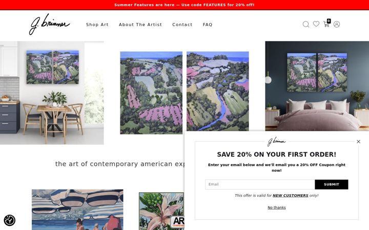 Screenshot of brinnerart.com