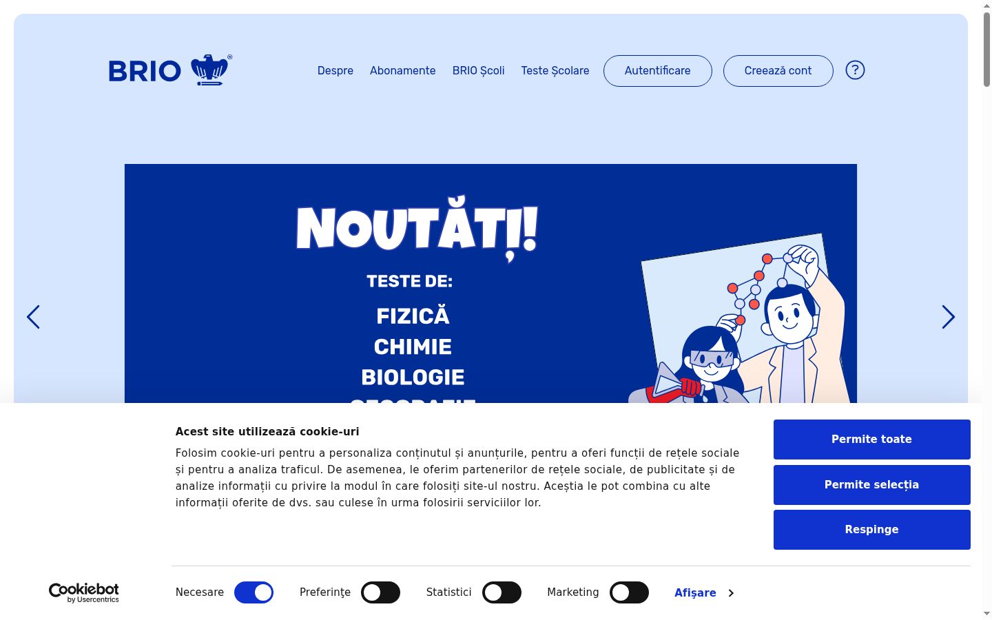 Screenshot του banner συγκατάθεσης που εμφανίστηκε πριν από οποιαδήποτε αλληλεπίδραση