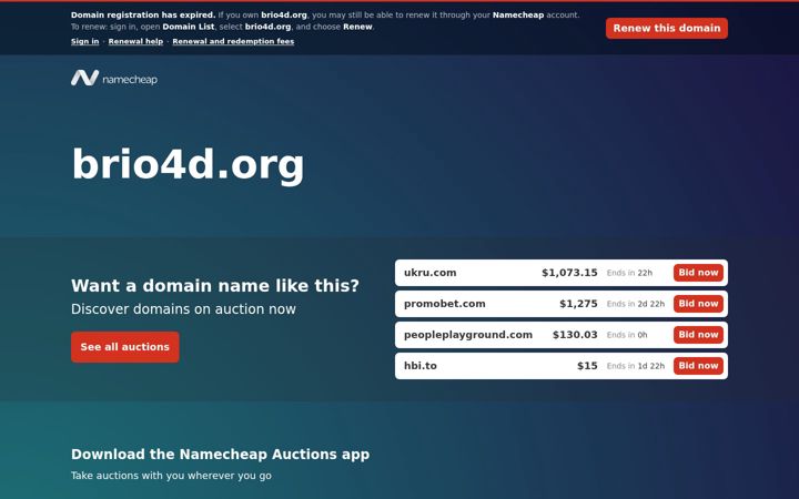 Screenshot of brio4d.org