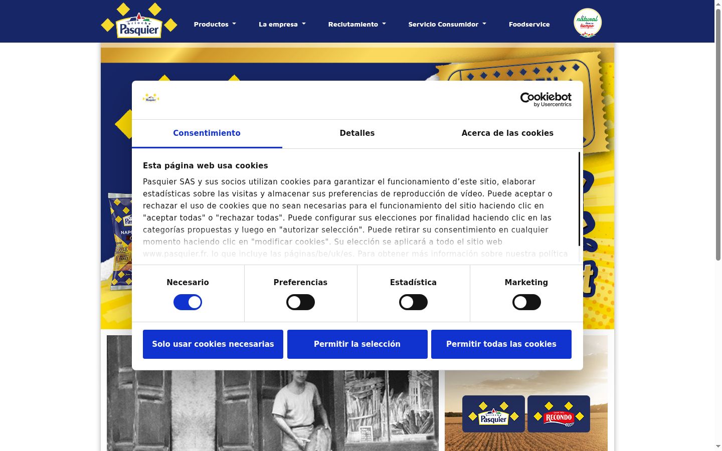 Snimka zaslona bannera za privolu prikazanog prije bilo kakve interakcije