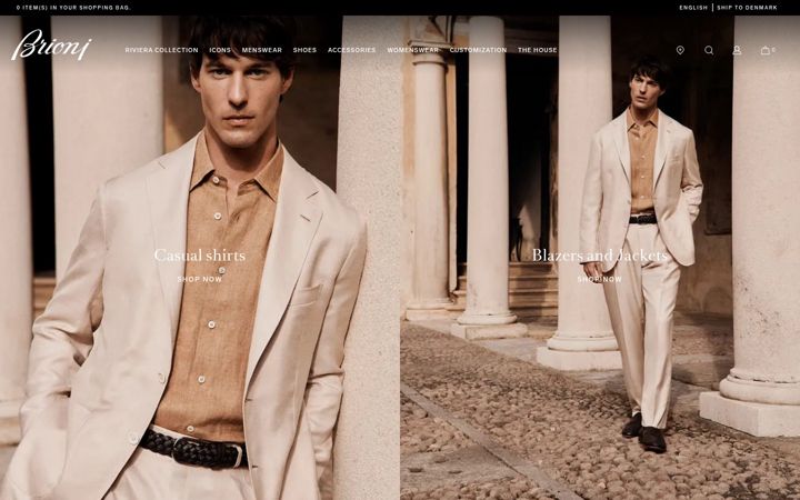 Screenshot of brioni.com
